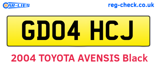 GD04HCJ are the vehicle registration plates.
