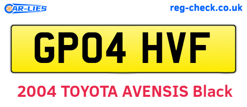 GP04HVF are the vehicle registration plates.