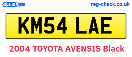 KM54LAE are the vehicle registration plates.