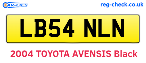LB54NLN are the vehicle registration plates.