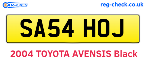 SA54HOJ are the vehicle registration plates.