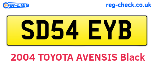 SD54EYB are the vehicle registration plates.