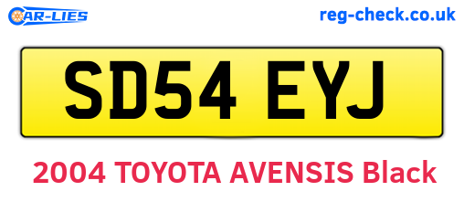 SD54EYJ are the vehicle registration plates.