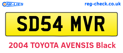 SD54MVR are the vehicle registration plates.