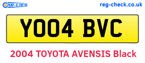 YO04BVC are the vehicle registration plates.