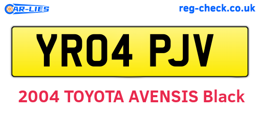 YR04PJV are the vehicle registration plates.