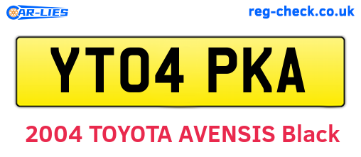 YT04PKA are the vehicle registration plates.
