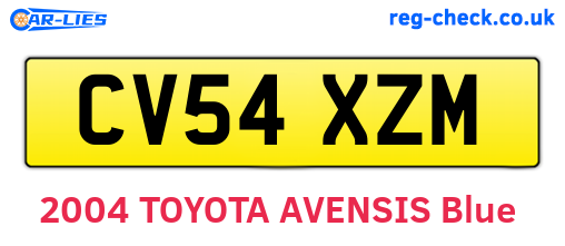 CV54XZM are the vehicle registration plates.