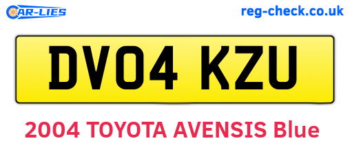 DV04KZU are the vehicle registration plates.