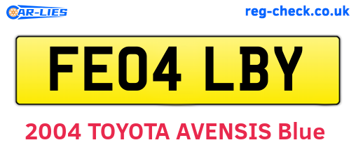 FE04LBY are the vehicle registration plates.