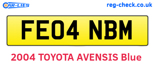 FE04NBM are the vehicle registration plates.