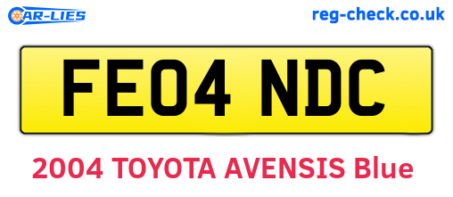 FE04NDC are the vehicle registration plates.