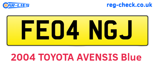 FE04NGJ are the vehicle registration plates.