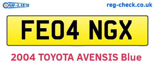 FE04NGX are the vehicle registration plates.
