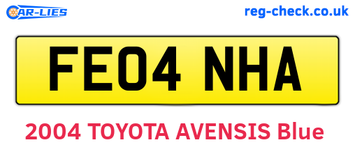 FE04NHA are the vehicle registration plates.