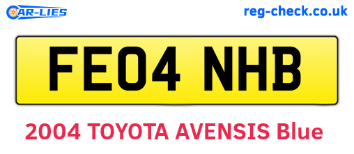 FE04NHB are the vehicle registration plates.