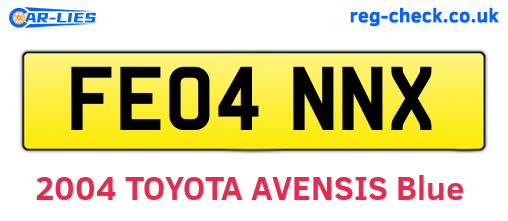 FE04NNX are the vehicle registration plates.