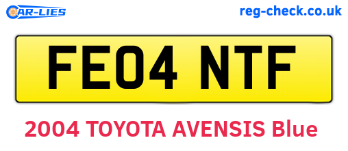 FE04NTF are the vehicle registration plates.