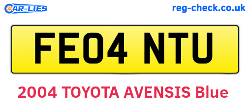 FE04NTU are the vehicle registration plates.
