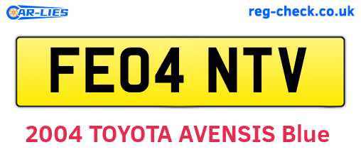 FE04NTV are the vehicle registration plates.