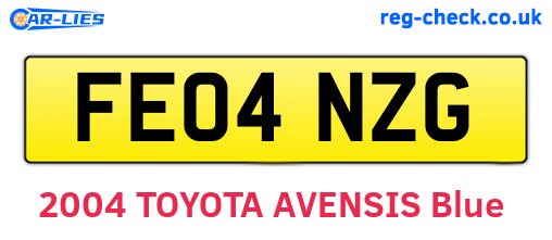 FE04NZG are the vehicle registration plates.