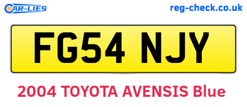 FG54NJY are the vehicle registration plates.