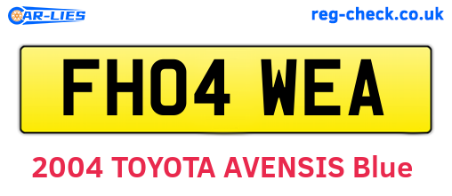 FH04WEA are the vehicle registration plates.