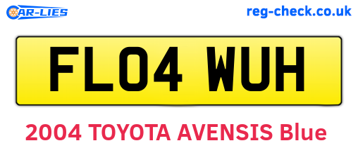 FL04WUH are the vehicle registration plates.