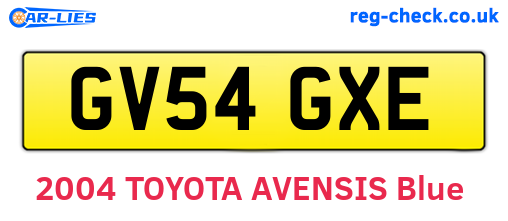 GV54GXE are the vehicle registration plates.