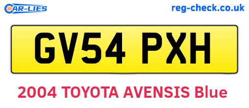 GV54PXH are the vehicle registration plates.