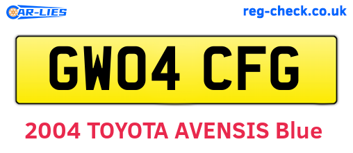 GW04CFG are the vehicle registration plates.