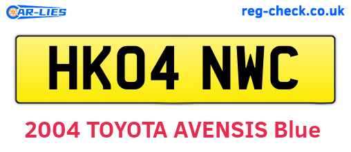 HK04NWC are the vehicle registration plates.