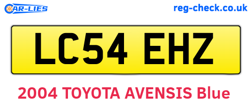LC54EHZ are the vehicle registration plates.