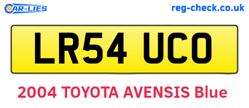 LR54UCO are the vehicle registration plates.
