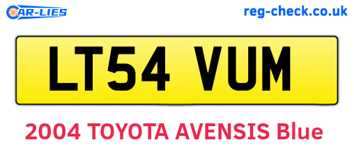 LT54VUM are the vehicle registration plates.