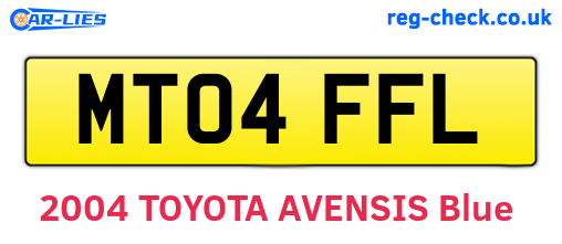MT04FFL are the vehicle registration plates.