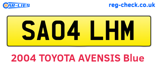 SA04LHM are the vehicle registration plates.