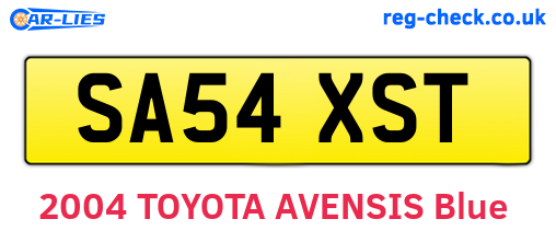 SA54XST are the vehicle registration plates.