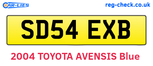 SD54EXB are the vehicle registration plates.