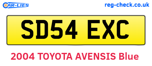 SD54EXC are the vehicle registration plates.