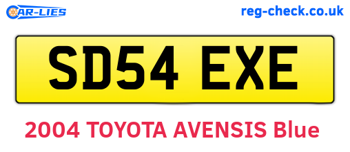 SD54EXE are the vehicle registration plates.