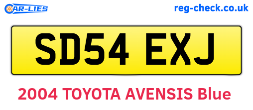 SD54EXJ are the vehicle registration plates.
