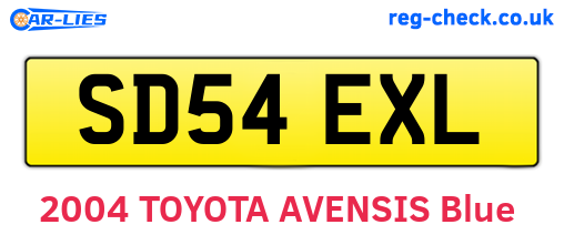 SD54EXL are the vehicle registration plates.