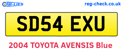 SD54EXU are the vehicle registration plates.