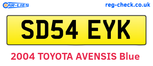 SD54EYK are the vehicle registration plates.