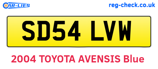 SD54LVW are the vehicle registration plates.