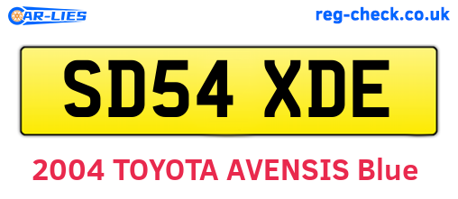 SD54XDE are the vehicle registration plates.