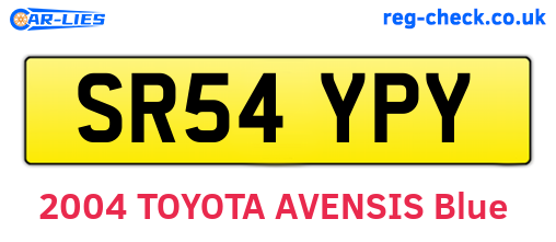 SR54YPY are the vehicle registration plates.