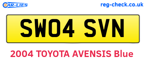 SW04SVN are the vehicle registration plates.