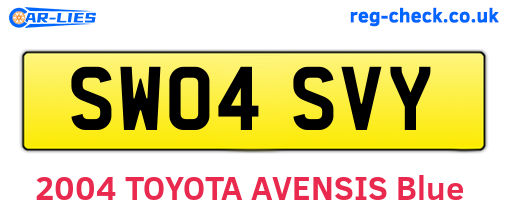 SW04SVY are the vehicle registration plates.